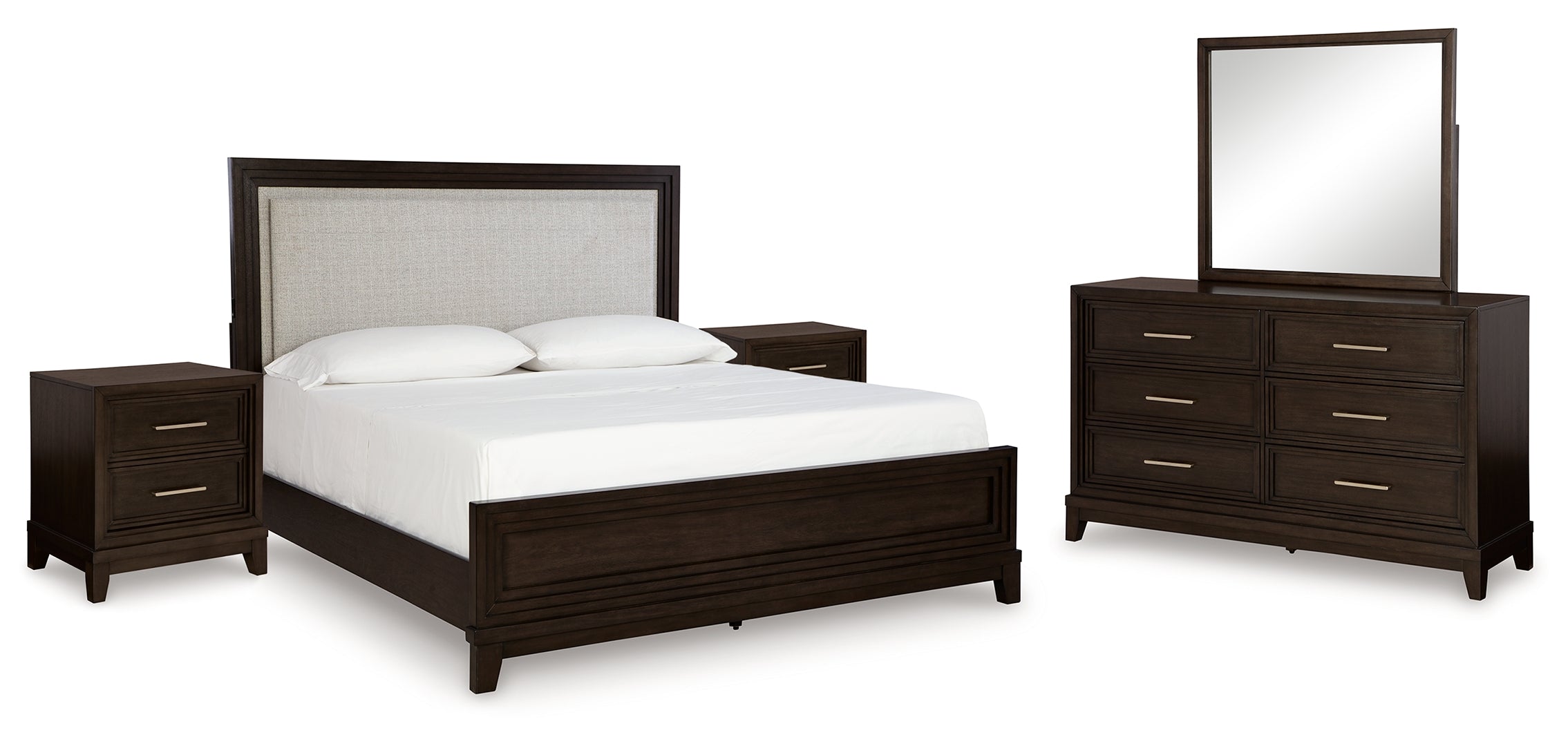 Neymorton Black Upholstered Panel Bedroom Set