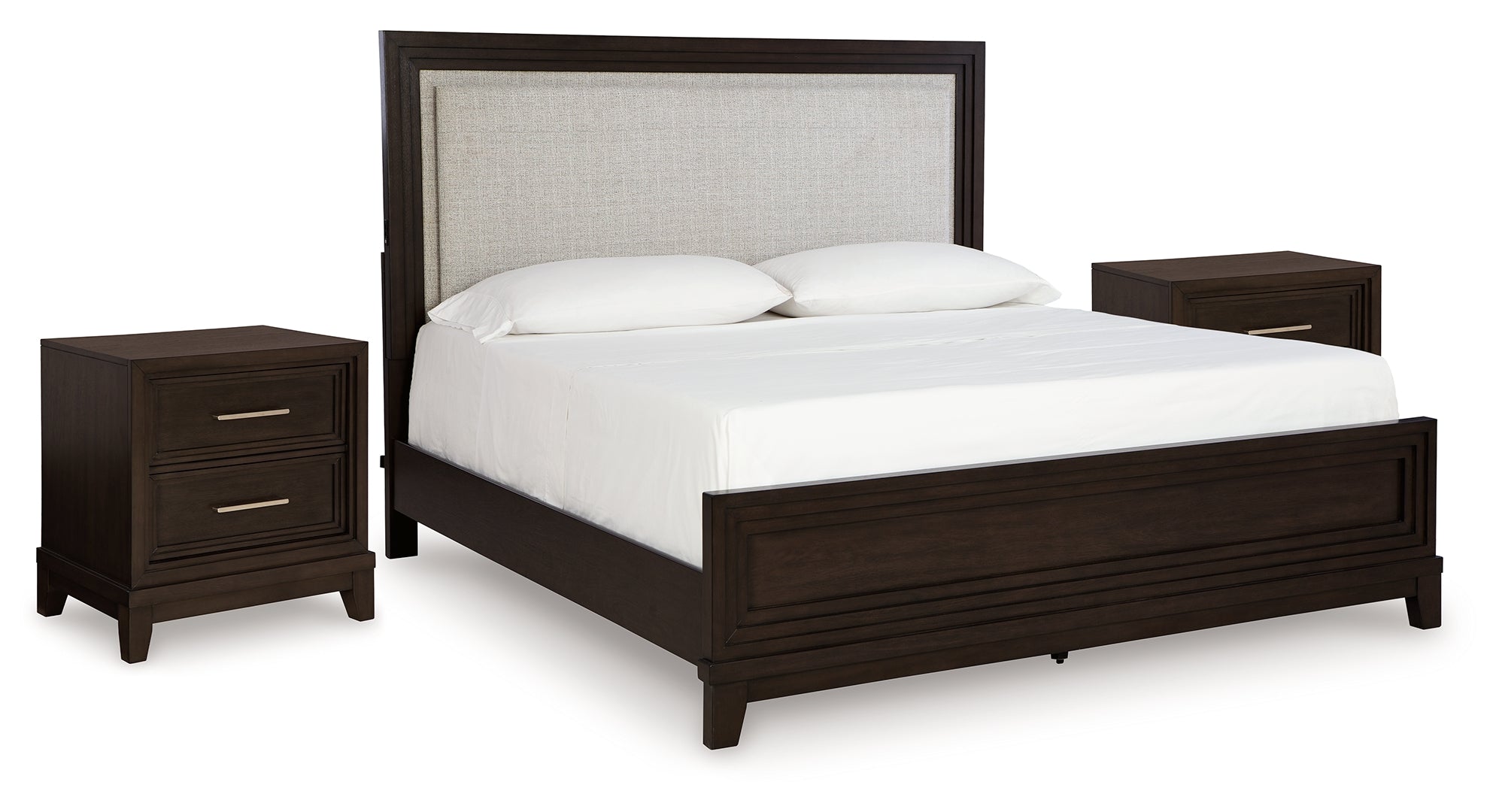 Neymorton Black Upholstered Panel Bedroom Set