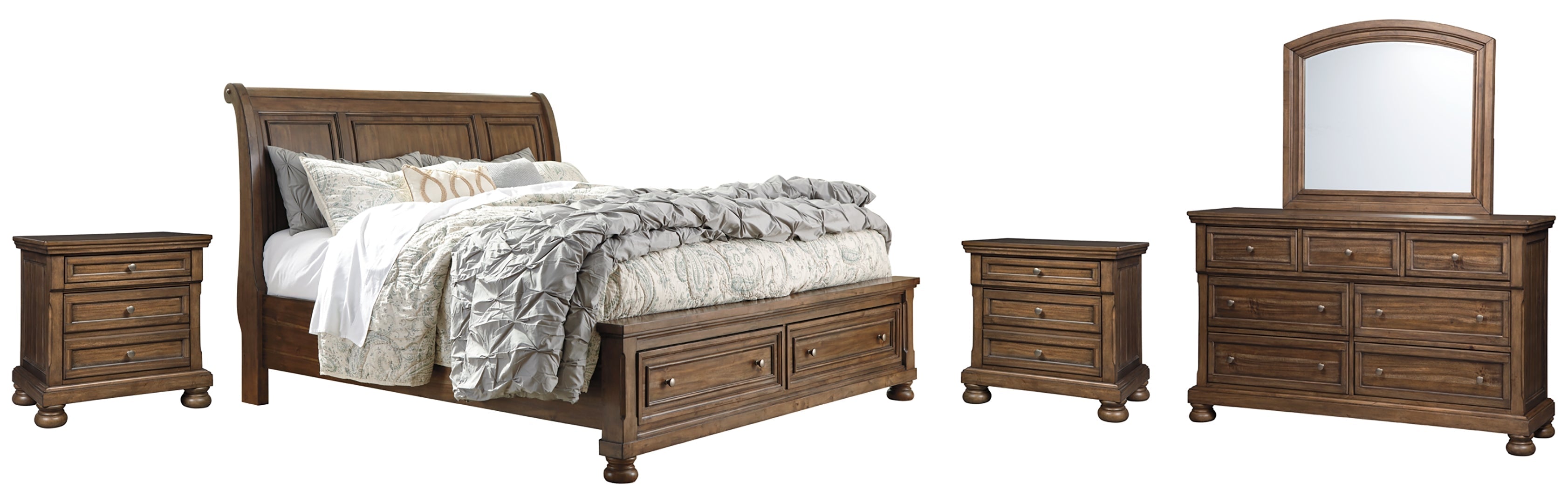 Flynnter Brown Panel Bedroom Set