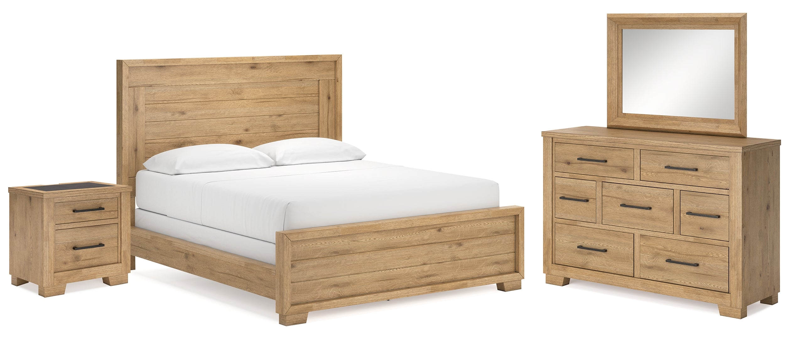 Galliden Light Brown Panel Bedroom Set