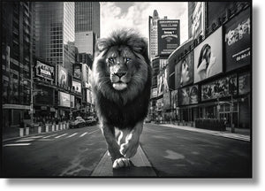 Glossy Painted Framed Canvas - King Of The City Curated Canvas
