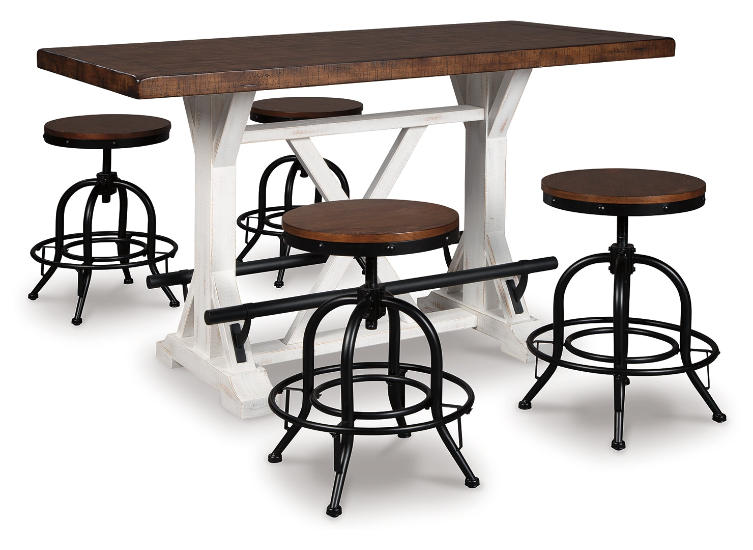 Valebeck Counter Height Dining Table and 4 Barstools