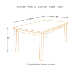 Ralene RECT DRM Butterfly EXT Table