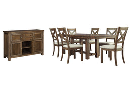 Moriville Counter Height Dining Table and 4 Barstools with Storage