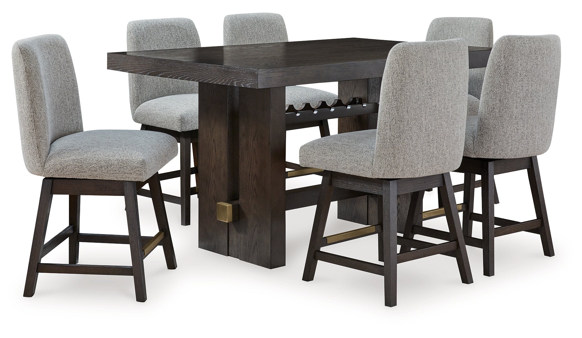 Burkhaus Counter Height Dining Table and 4 Barstools with Storage
