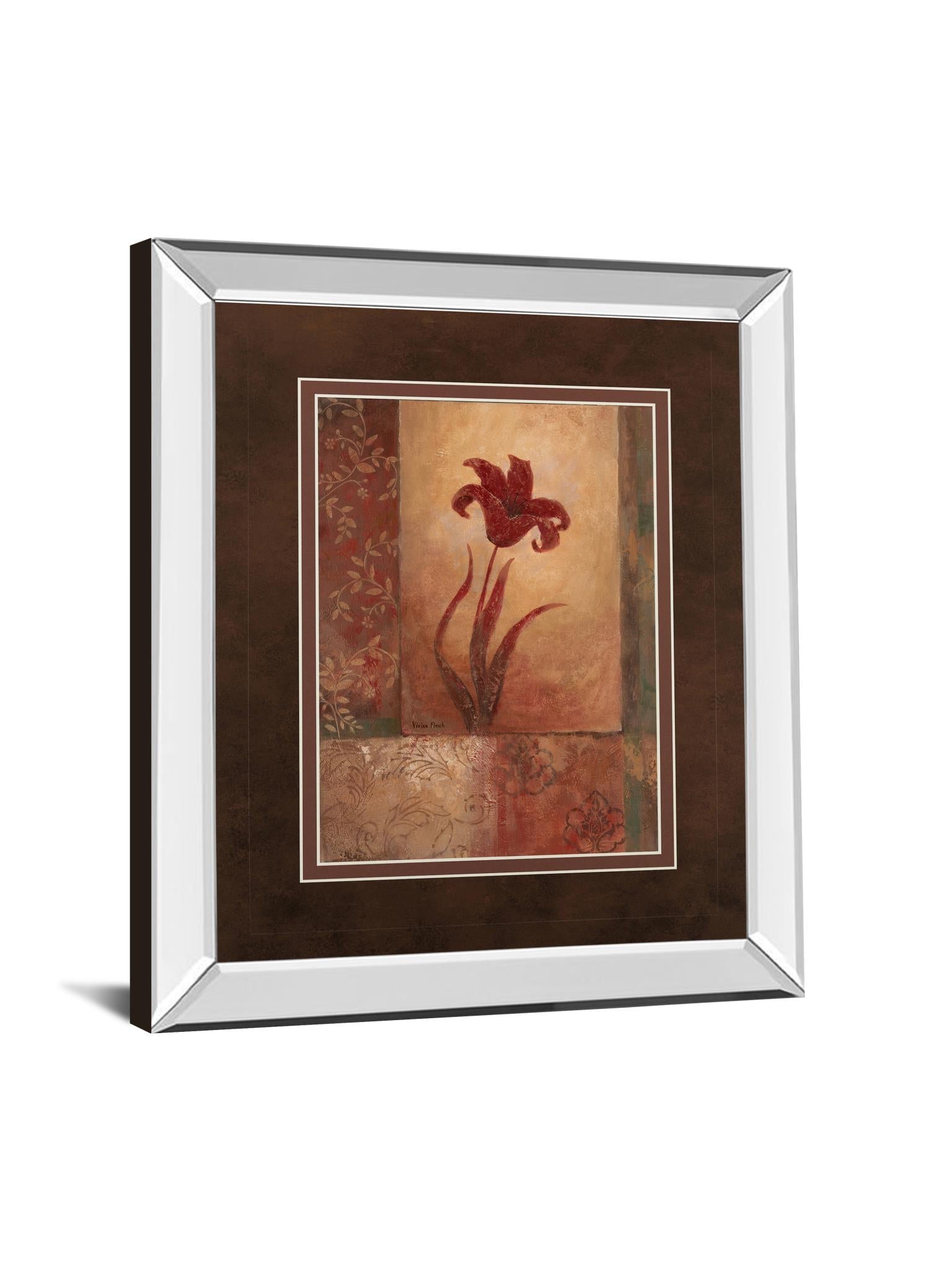 Mirrored Frame Lily Silhouette By Vivian Flasch 34X40 Mirror Frame Print