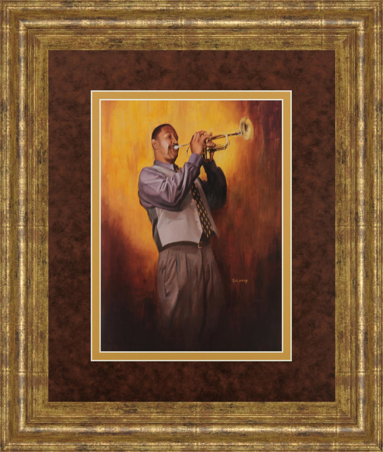 Trumpet Man By Delancy 34X40 Framed Print