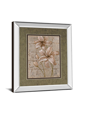 Mirrored Frame Ilies On Silver Ii By Vivian Flasch 34X40 Mirror Frame Print