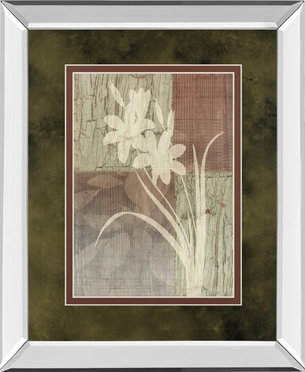 Mirrored Frame Lily Silhouette By Various 34X40 Mirror Frame Print