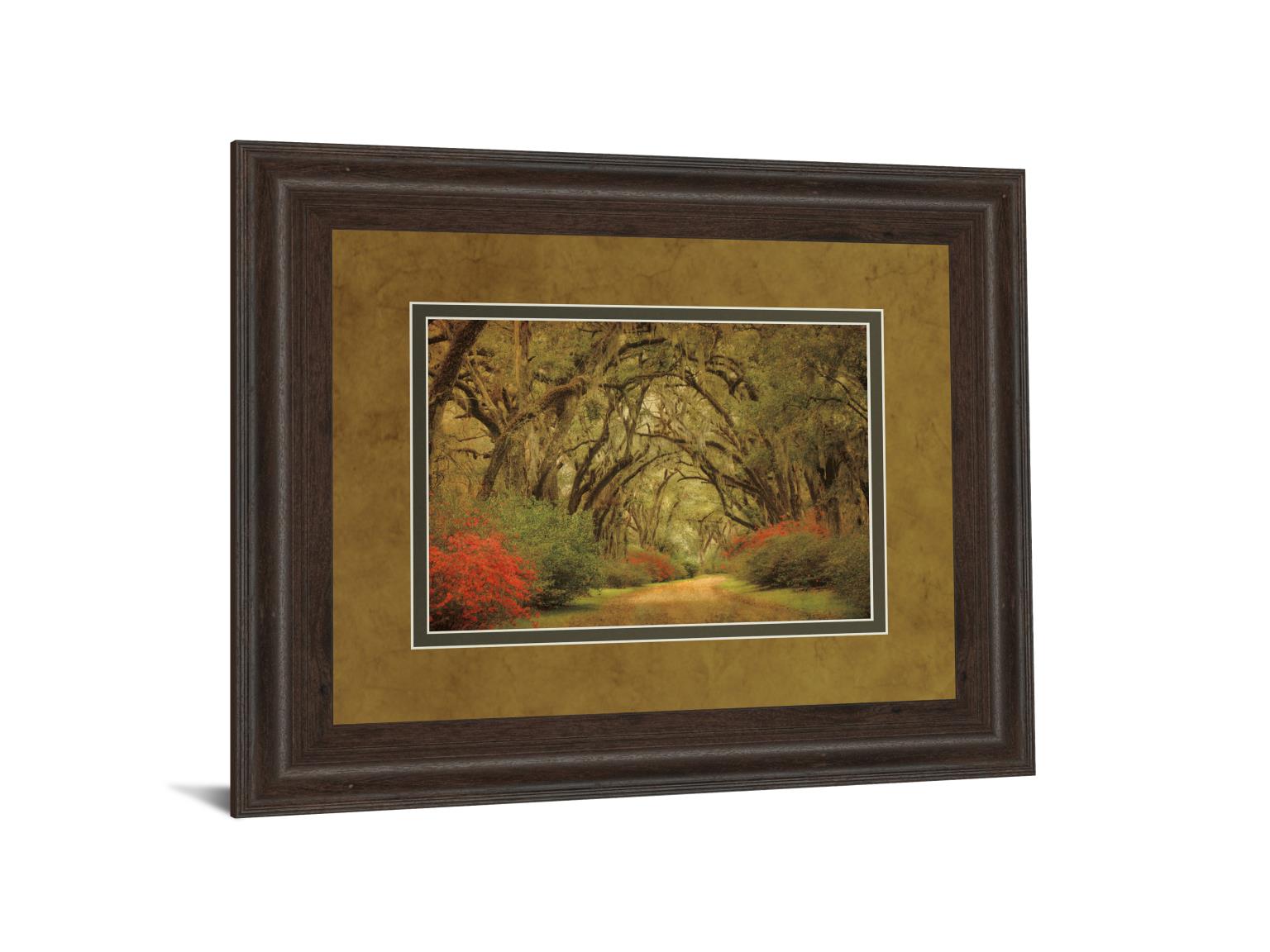 Road Lined With Oaks & Flowers By William Guion ***Monl*** 34X40 Framed Print