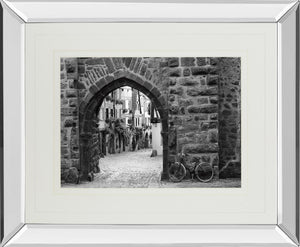 Mirrored Frame Bicycle Of Riquewihr By Monte Nagler 34X40 Mirror Frame Print