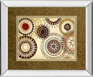 Mirrored Frame  Egyptian Textile By  Michael Marcon 34X40 Mirror Frame Print