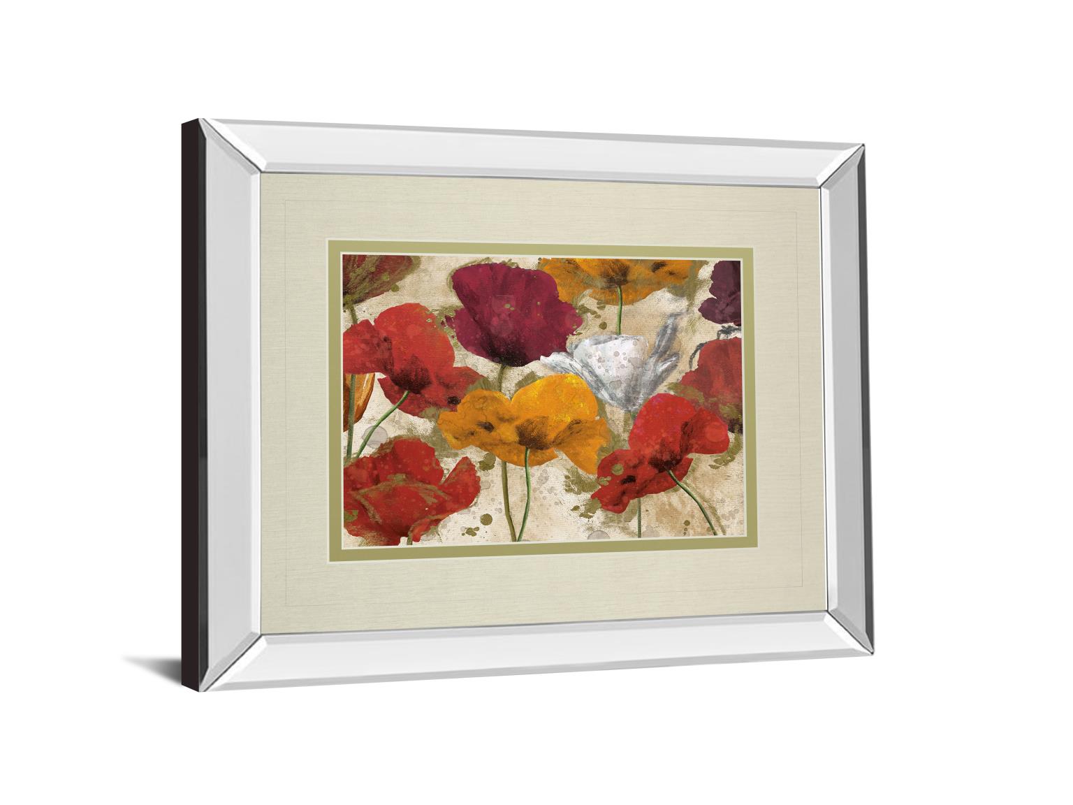 Mirrored Frame Happy Flowers By Katrina Craven 34X40 Mirror Frame Print