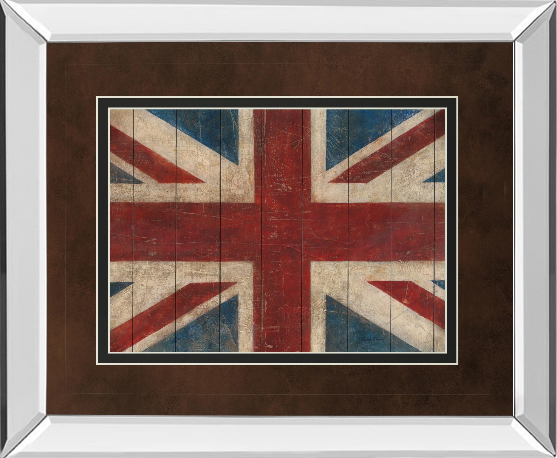 Mirrored Frame Union Jack By Avery Tillman 34X40 Mirror Frame Print