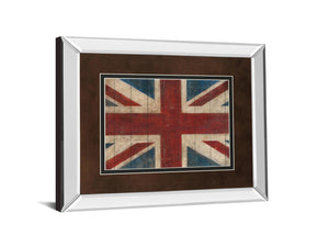 Mirrored Frame Union Jack By Avery Tillman 34X40 Mirror Frame Print