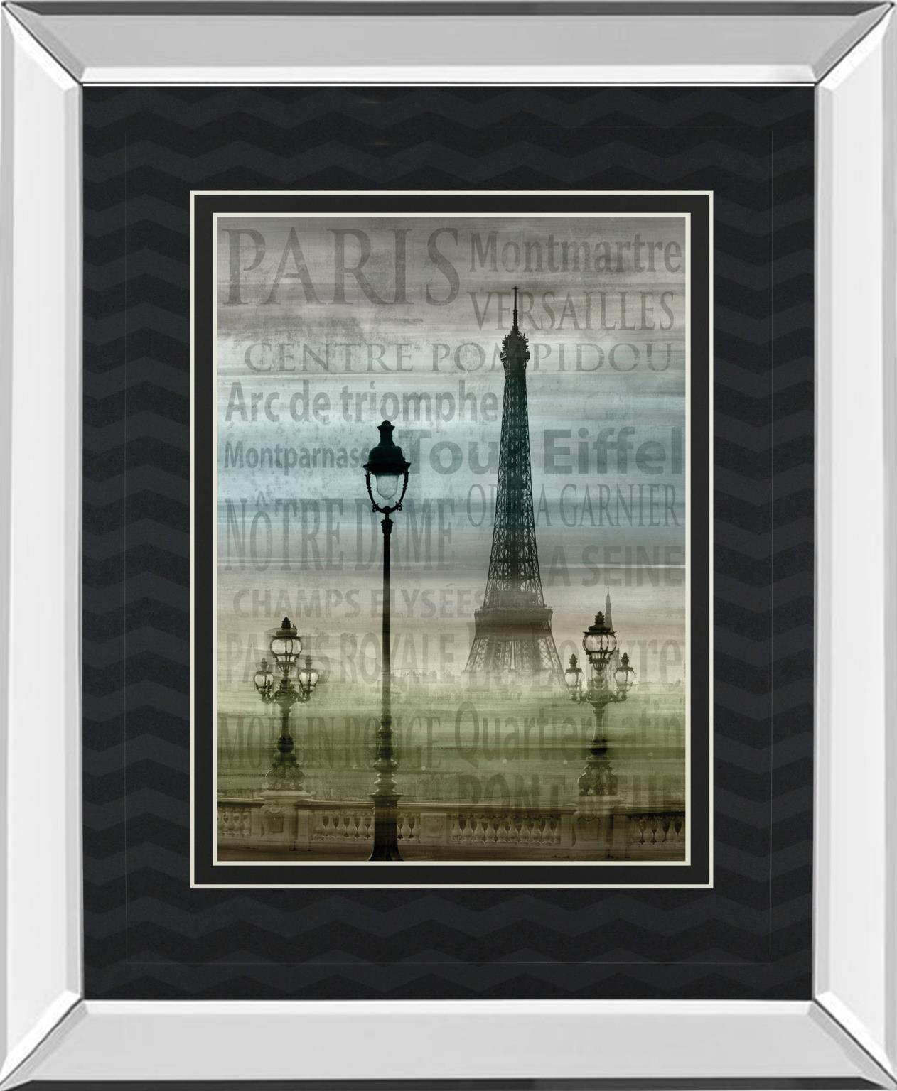 Mirrored Frame Paris 1 By Allen Lanbert 34X40 Mirror Frame Print