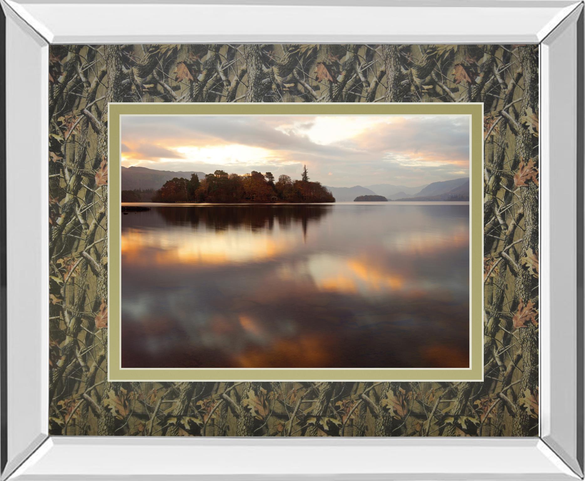 Mirrored Frame Golden Lake By Peter Adams 34X40 Mirror Frame Print