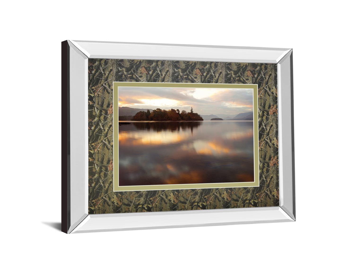 Mirrored Frame Golden Lake By Peter Adams 34X40 Mirror Frame Print