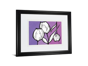 Flowers In Unity - Purple By David Bromstad 34X40 Framed Print