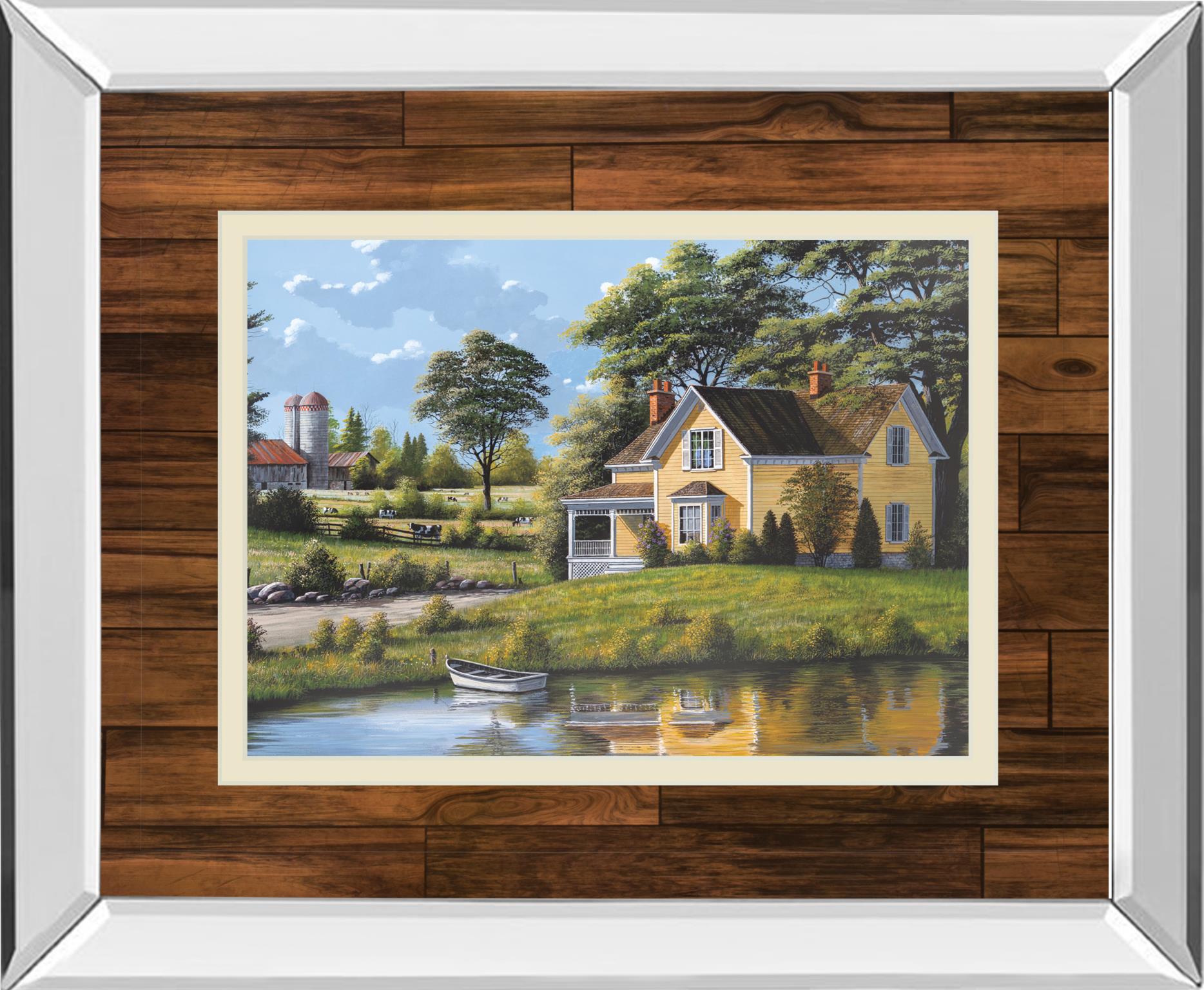 Mirrored Frame Yellow House By Saunders 34X40 Mirror Frame Print