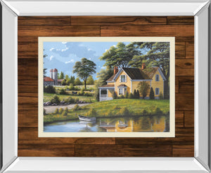 Mirrored Frame Yellow House By Saunders 34X40 Mirror Frame Print