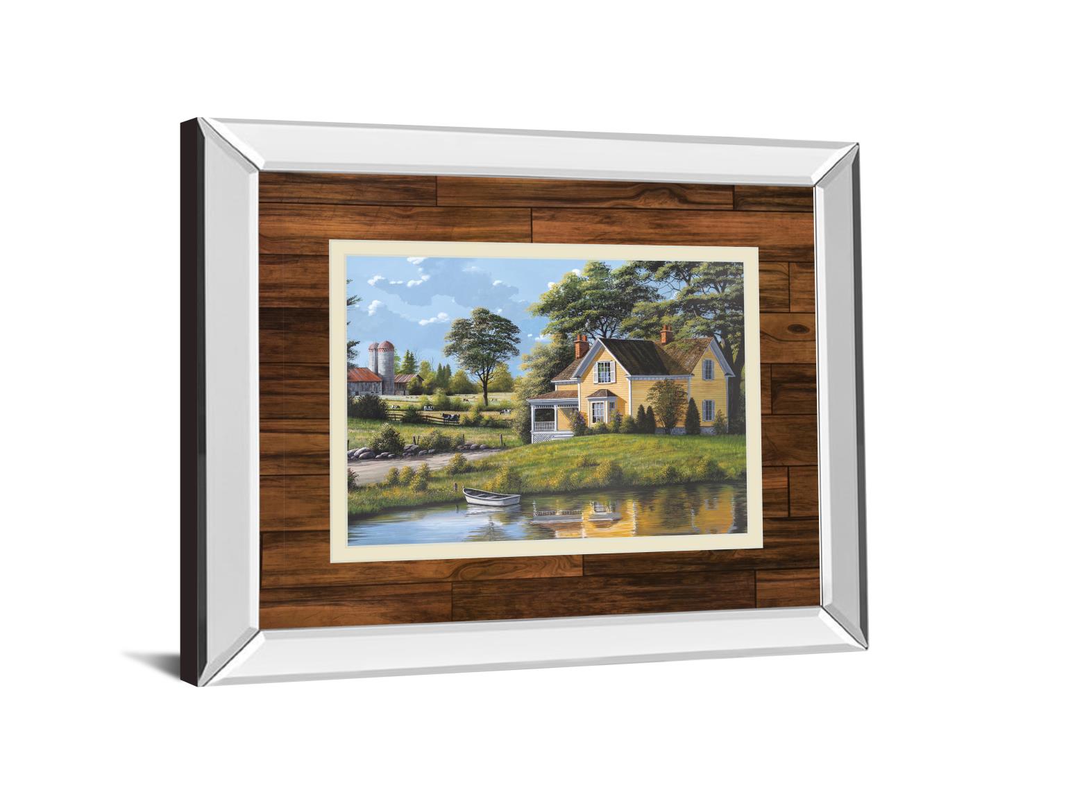 Mirrored Frame Yellow House By Saunders 34X40 Mirror Frame Print
