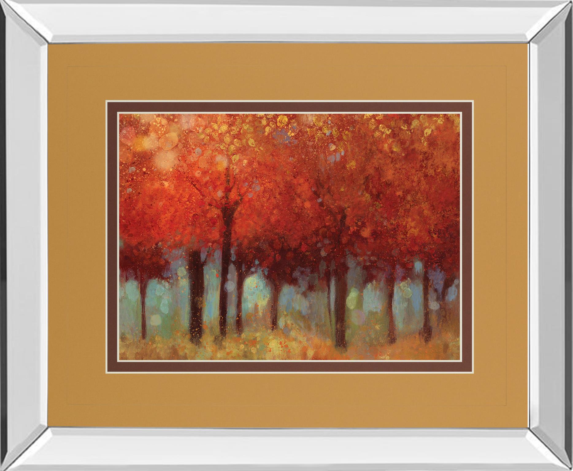 Mirrored Frame Red Forest By Asia Jensen 34X40 Mirror Frame Print