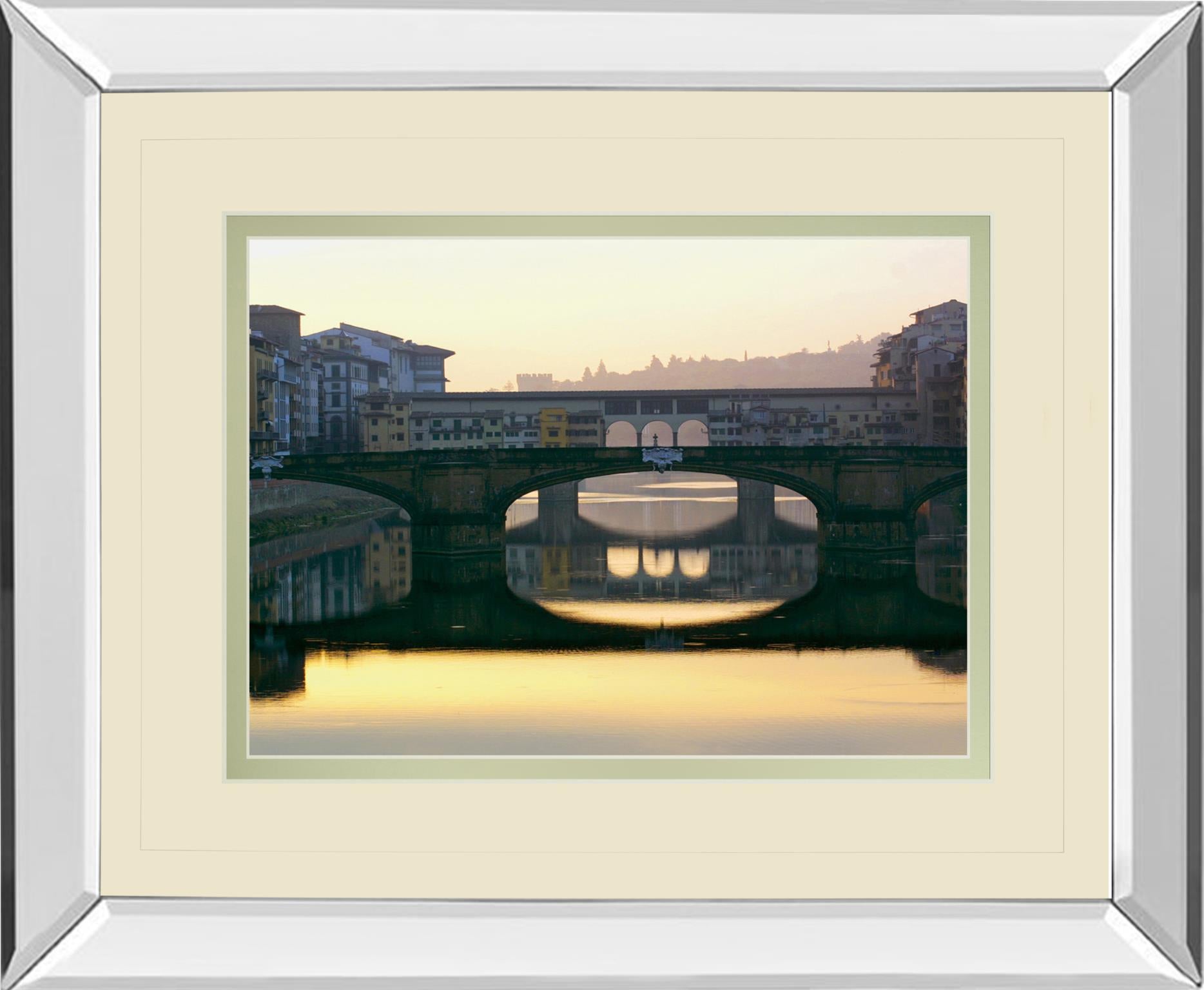 Mirrored Frame Ponte Vecchio By Bill Philip 34X40 Mirror Frame Print