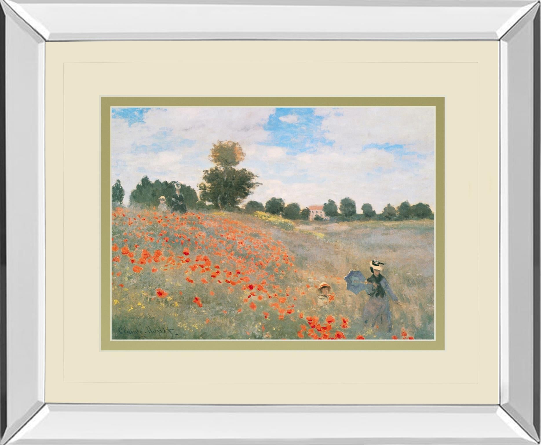 Mirrored Frame Wild Poppies, Near Argenteuil By Claude Monet 34X40 Mirror Frame Print