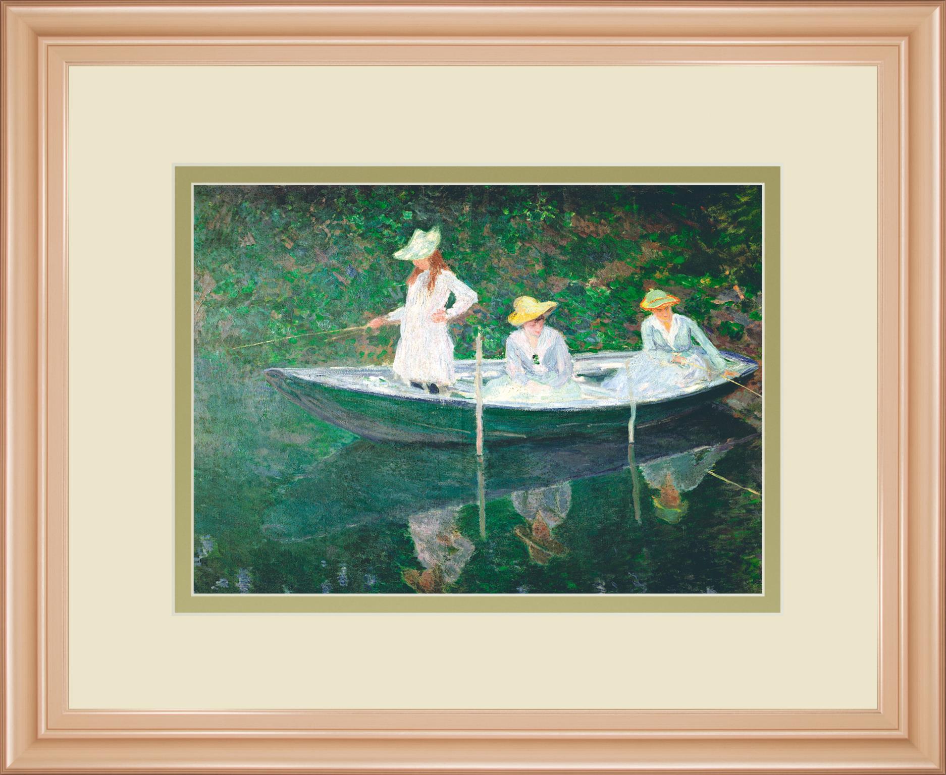 The Boat At Giverny By Claude Monet 34X40 Framed Print