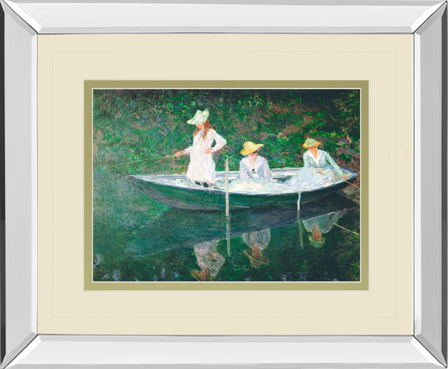 Mirrored Frame The Boat At Giverny By Claude Monet 34X40 Mirror Frame Print