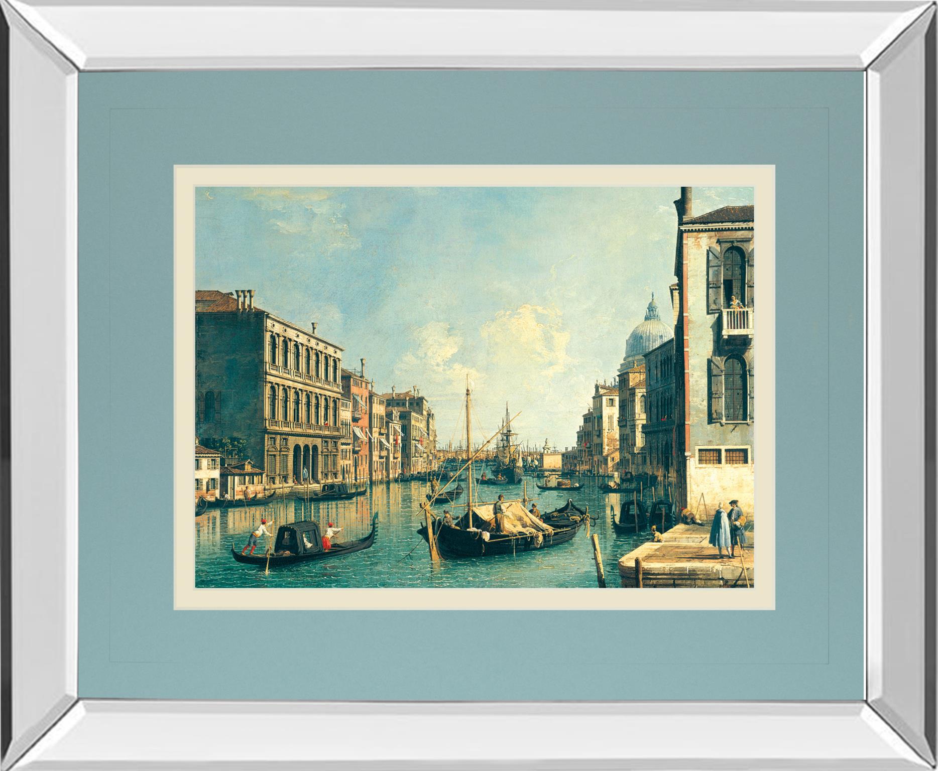 Mirrored Frame The Grand Canal, Venice The Rialto Bridge By Antonia Canaletto 34X40 Mirror Frame Print