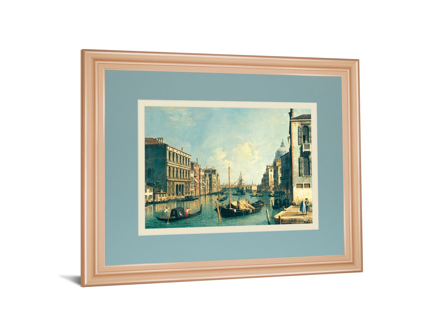 The Grand Canal, Venice The Rialto Bridge By Antonia Canaletto 34X40 Framed Print