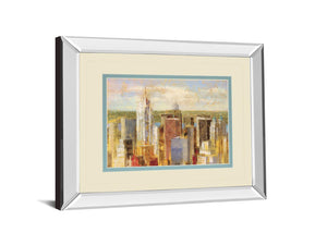 Mirrored Frame Cityscape Ii By Longo 34X40 Mirror Frame Print
