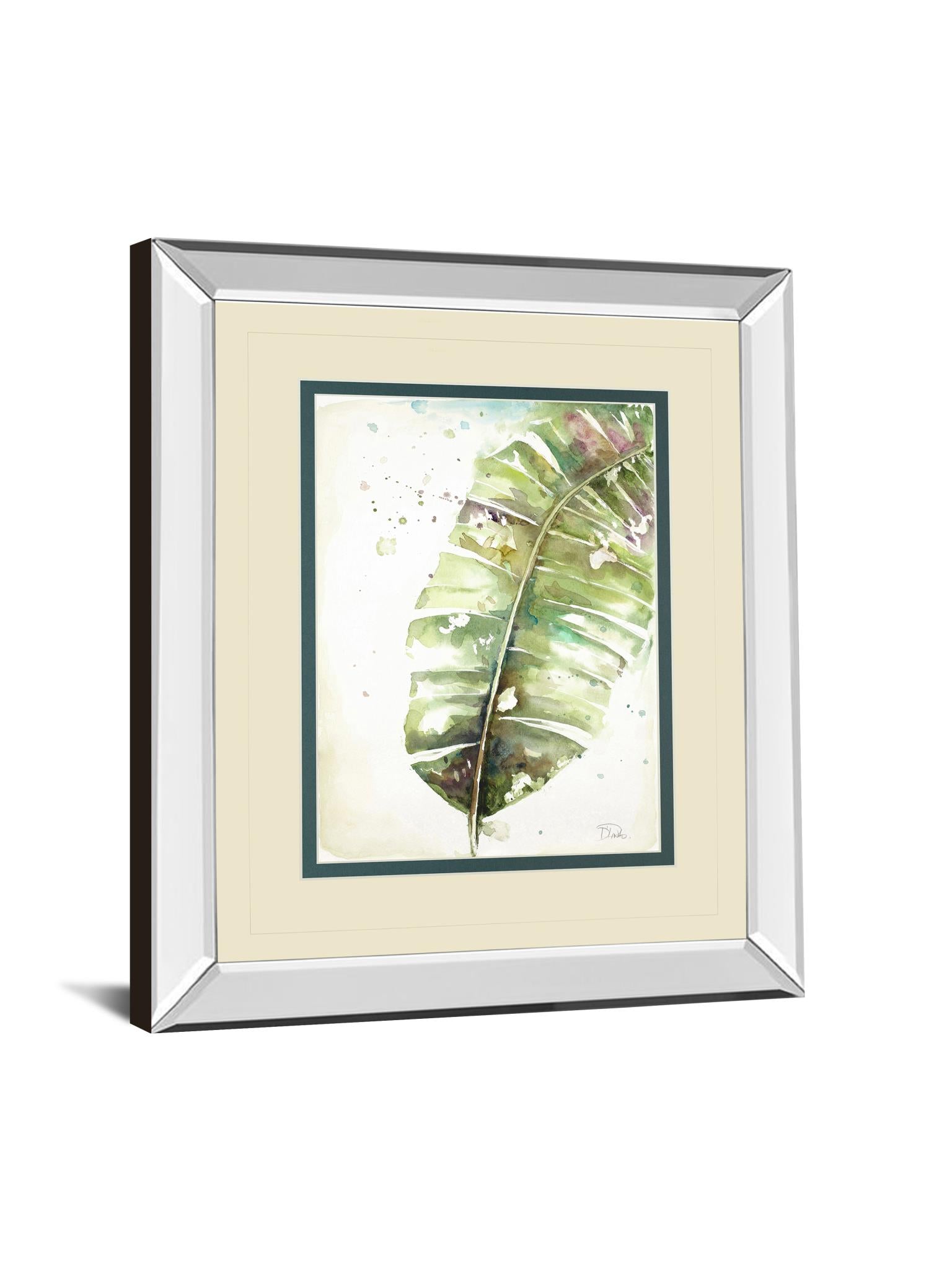 Mirrored Frame Watercolor Plantain Leaves Ii By Patricia Pinto 34X40 Mirror Frame Print
