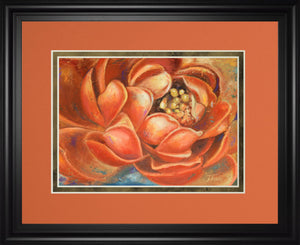 Red Lotus I By Patricia Pinto 34X40 Framed Print