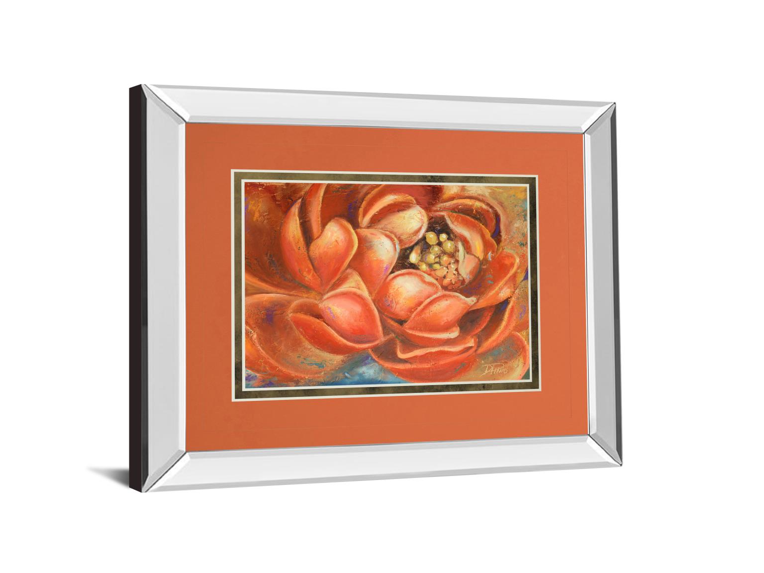Mirrored Frame Red Lotus I By Patricia Pinto 34X40 Mirror Frame Print