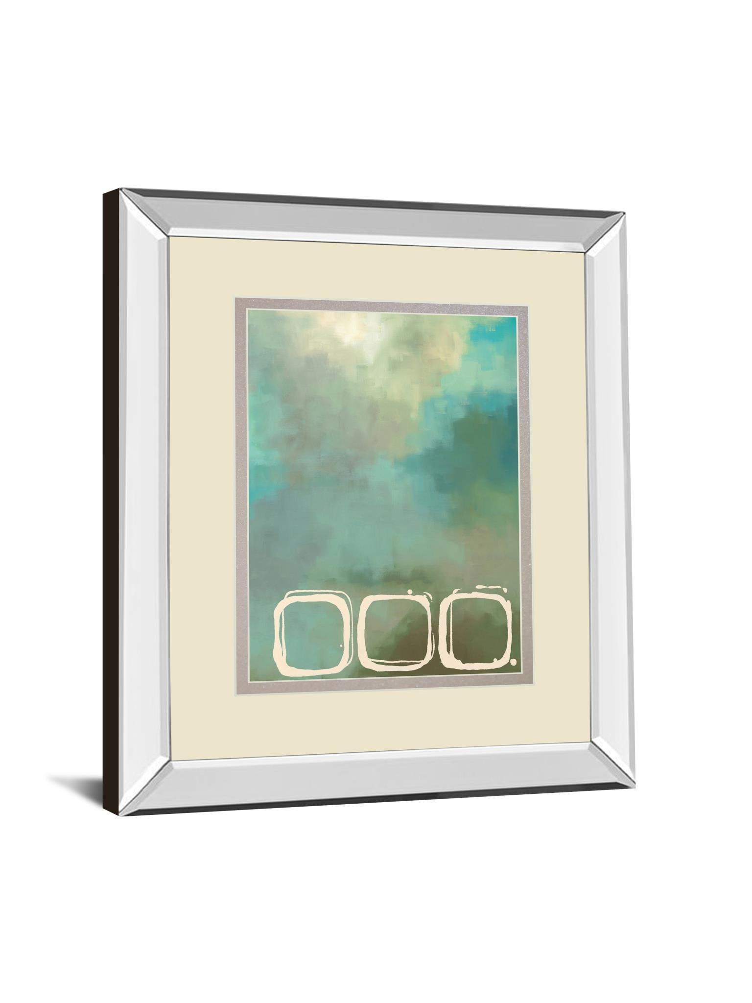 Retro In Aqua And Khaki Ii By Laurie Maitland 34X40 Mirror Frame Print