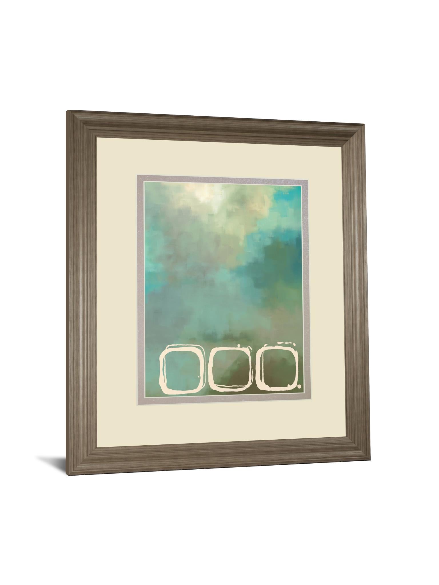 Retro In Aqua And Khaki Ii By Laurie Maitland 34X40 Framed Print