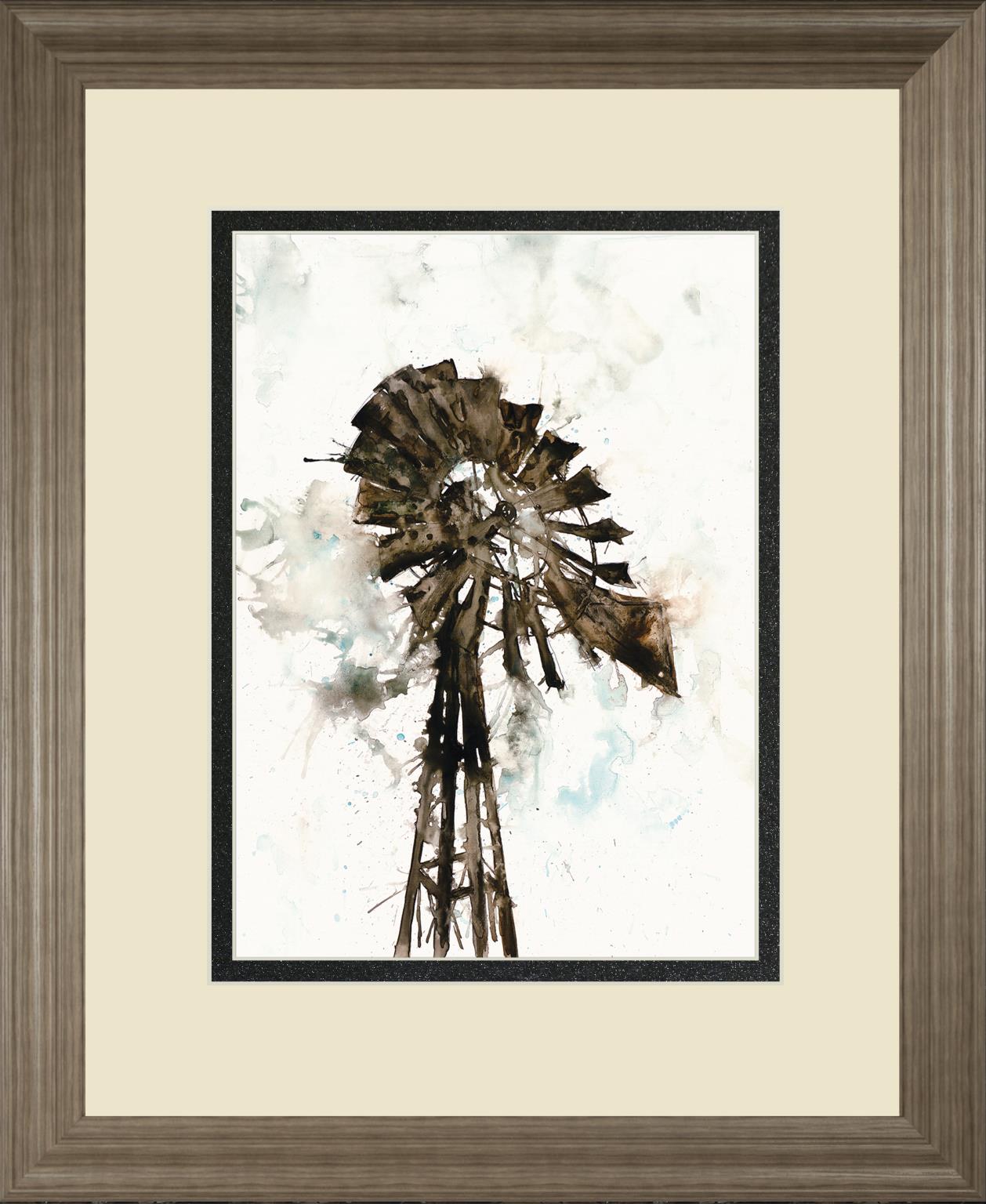 Watercolor Windmill By White Ladder 34X40 Framed Print