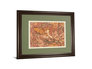 Redhead Among Flowers By Alphonse Mucha 34X40 Framed Print