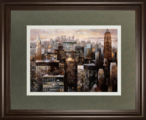 Manhattan By Night By Bofarull, M. 34X40 Framed Print