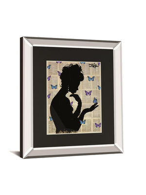 Blue Butterflight By Loui Jover 34X40 Mirror Frame Print