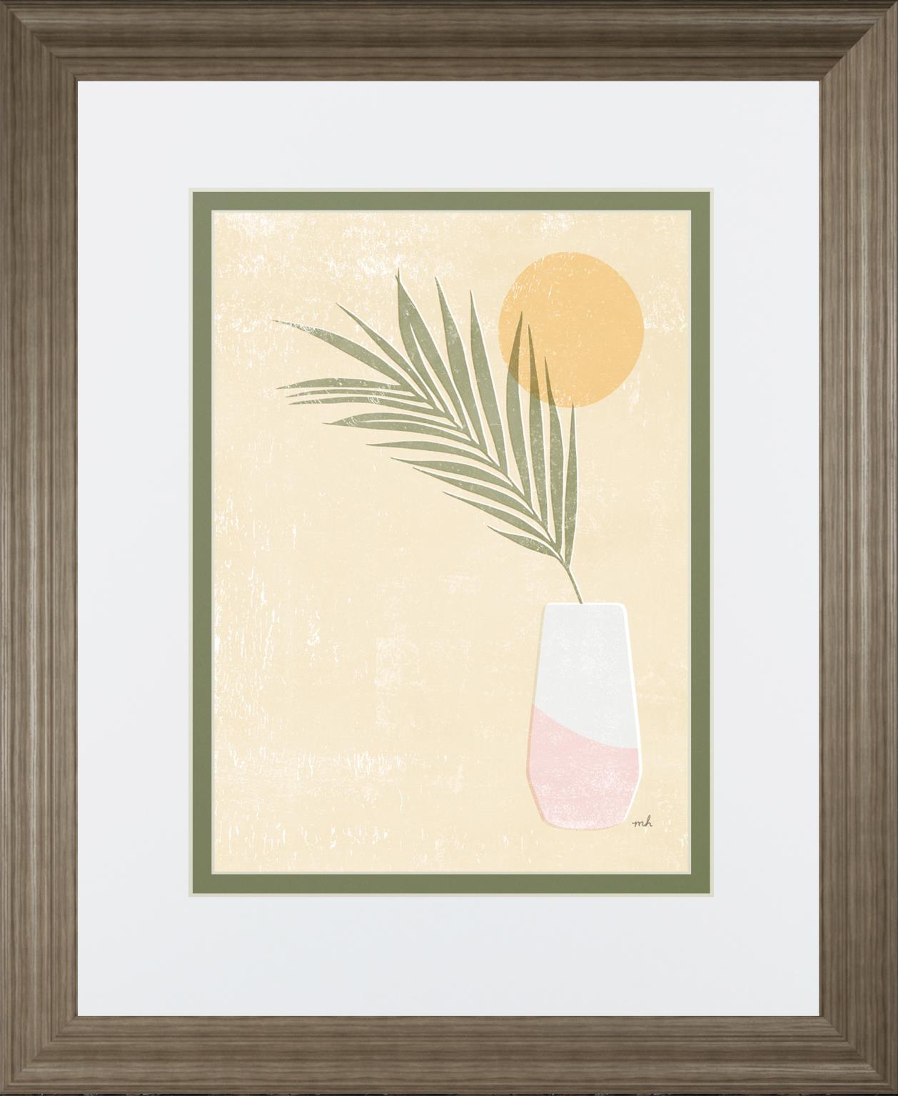 Sun Palm Ii Blush By Moira Hershey 34X40 Framed Print