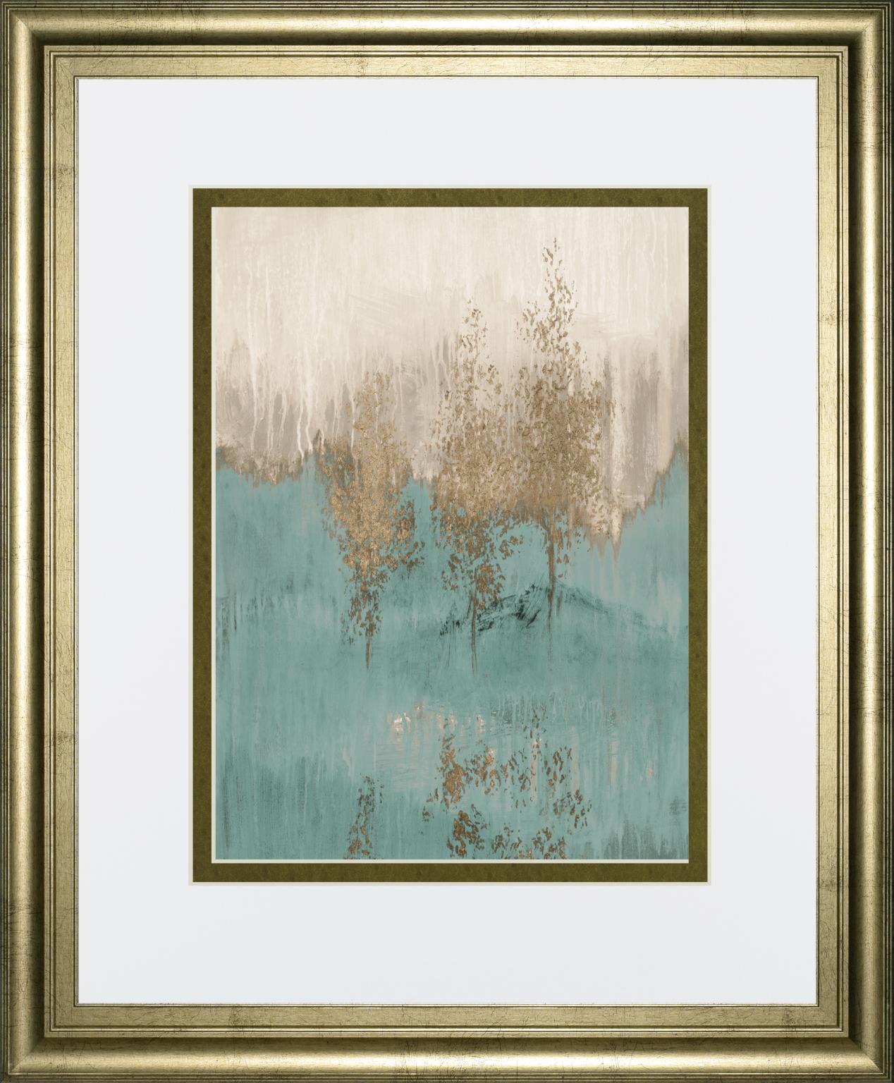 Through The Gold Trees Abstract I By Lanieloreth 34X40 Framed Print
