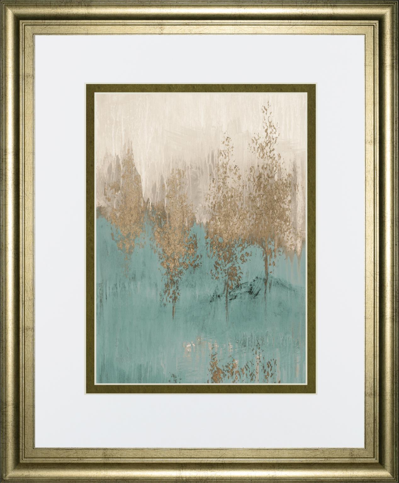Through The Gold Trees Abstract Ii By Lanieloreth 34X40 Framed Print