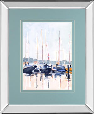 Watercolor Boat Club Ii By Emma Scarvey 34X40 Mirror Frame Print