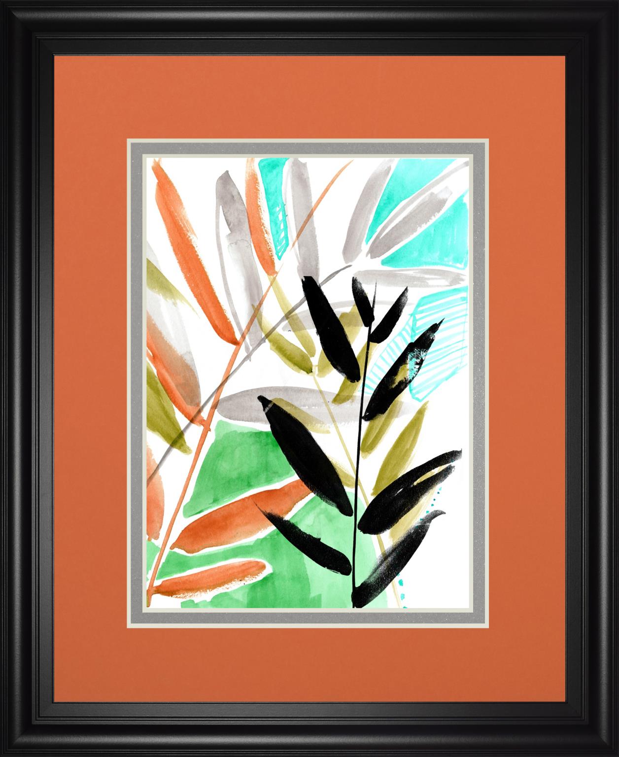 Vivid Fronds I By Jennifer Goldberger 34X40 Framed Print