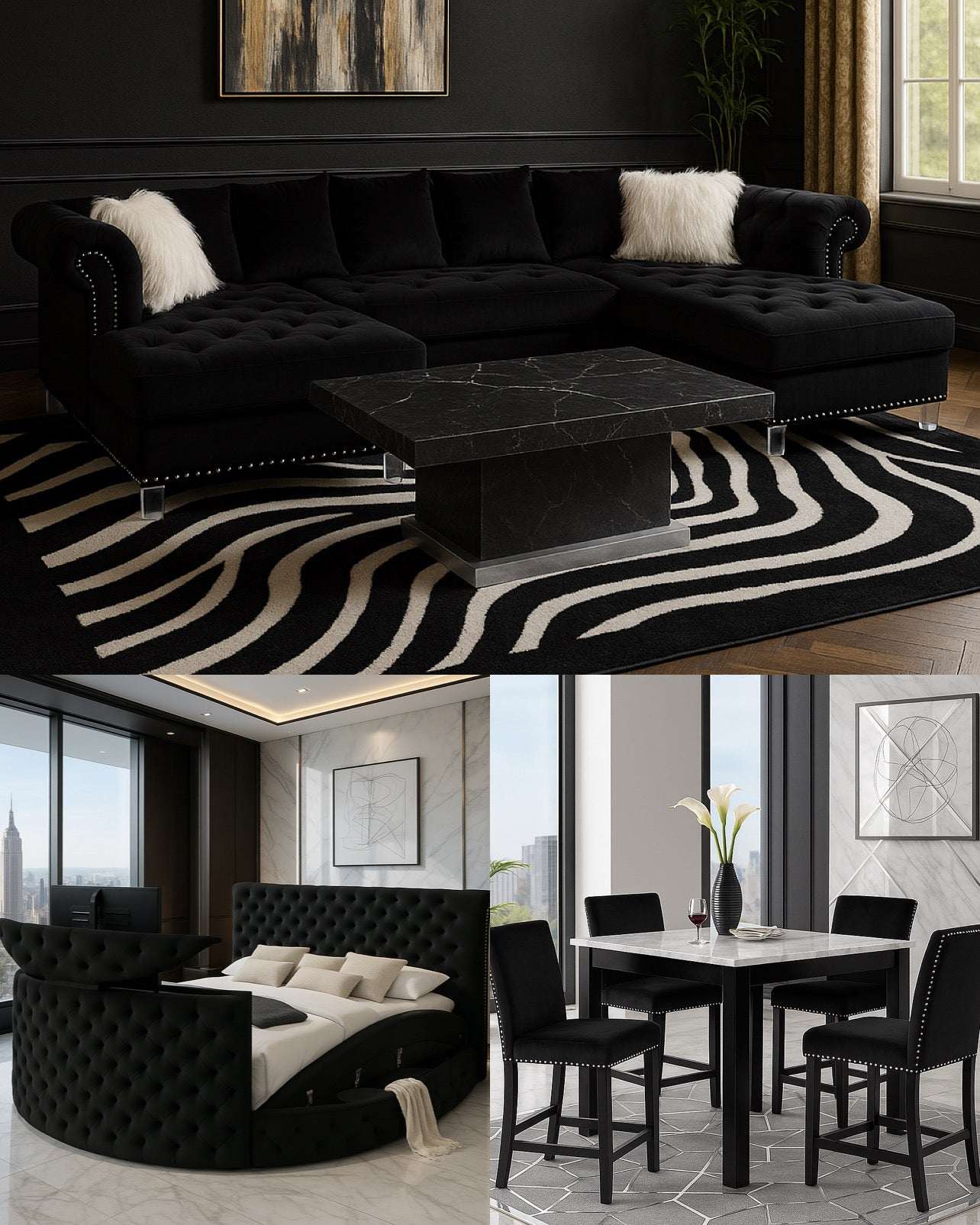 Dynasty Black 3-Room Package
