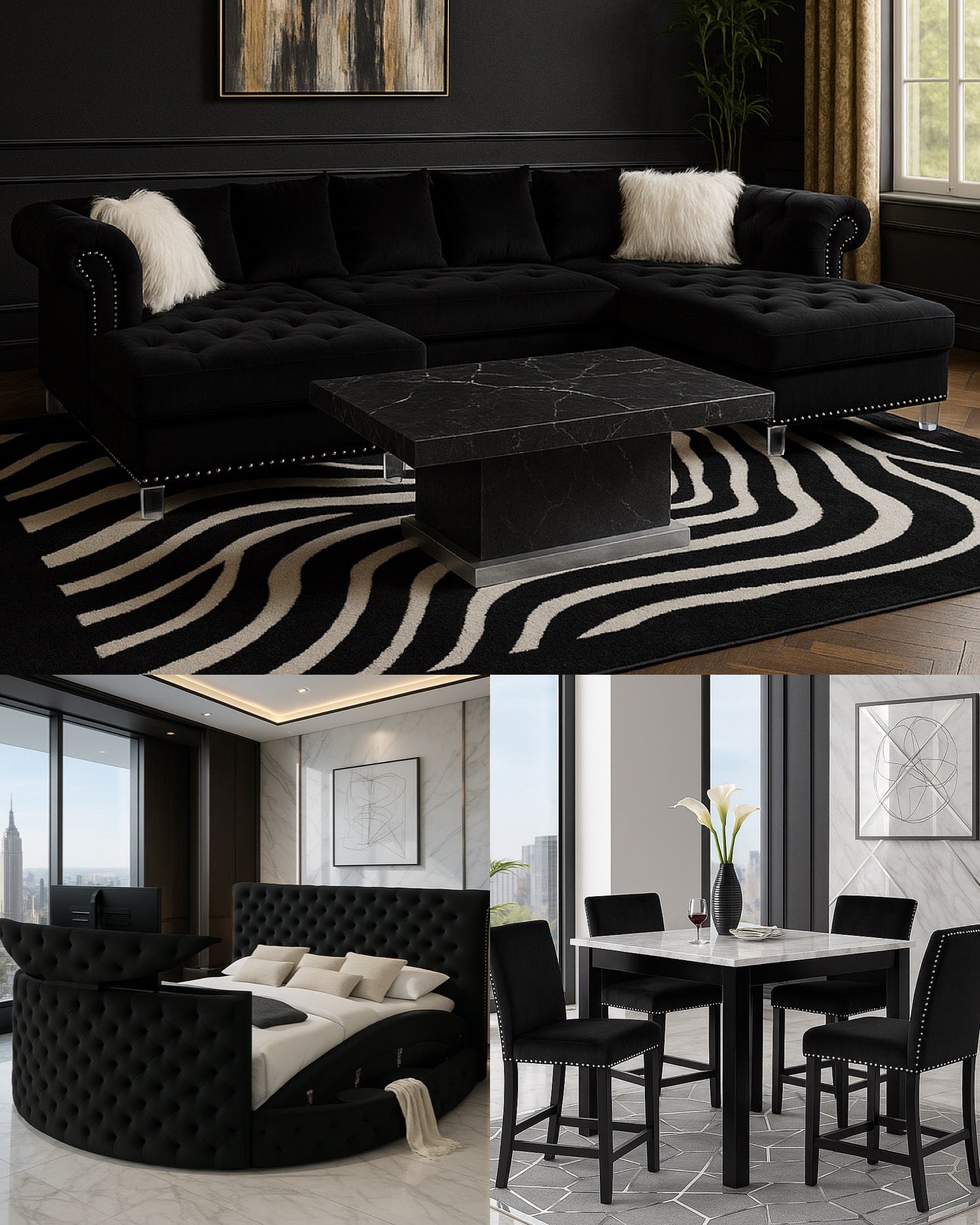 Dynasty Black 3-Room Package